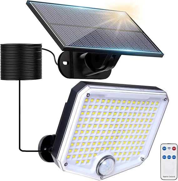 JumJam Solar Flood Light Outdoor, PIR Spot Light for Yard [Energy Class A]