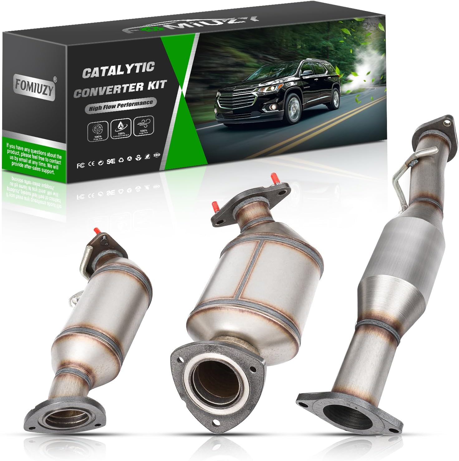 High Flow Front Catalytic Converter Kit Direct-Fit Chevy Traverse 2009-2017 GMC Acadia 2007-2017 Buick Enclave 2008-2017 Saturn Outlook 2007-2010 3.6L