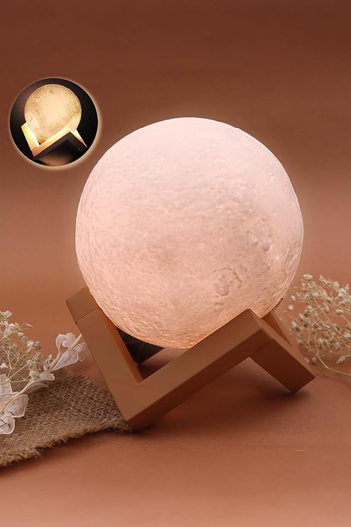 3D Ay Şeklinde Dekoratif Gece Lambası