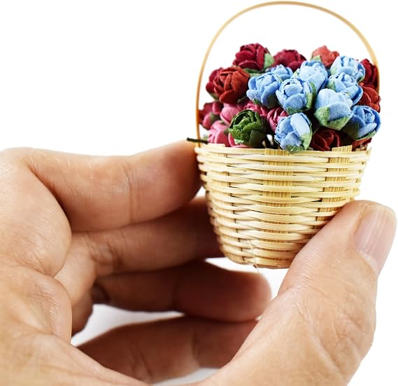 45 pcs Tiny Artificial Roses Mixed Assorted Shade Mulberry Paper Flower Flower Wedding Scrapbooking (5 Colors 0.25-in/0.5-cm.)
