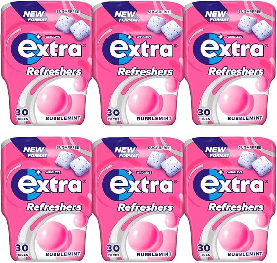 FD FAIRDEAL CASH & CARRY Extra Chewing gum, bubble mint chewing gum Sugar free, Chewing gum Bottle 30 pieces X 6 Bottle, 1, 450.0 grams