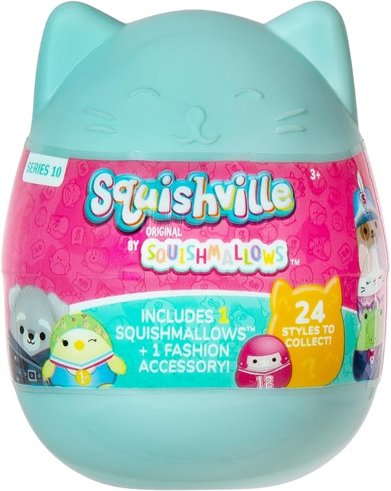 Squishmallows Squishville, Series 10 - Assorted Single - Official Kellytoy - Collectible Mini Stuffed Animal Toy Plush & Accessories, Styles May Vary - Add to Your Squad - Gift for Kids, Girls & Boys
