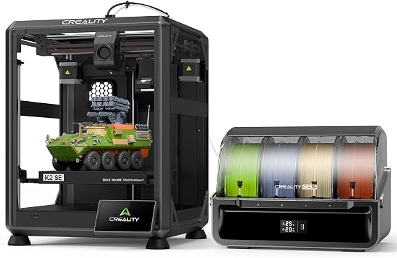 Creality K2 SE Combo 3D Printer, Support Multicolor Printing with CFS, 500mm/s High-Speed, Smart Auto Leveling, Solid Metal Build Frame, Fully Assembled, Next-Gen Extruder, 220×215×245mm Build Volume