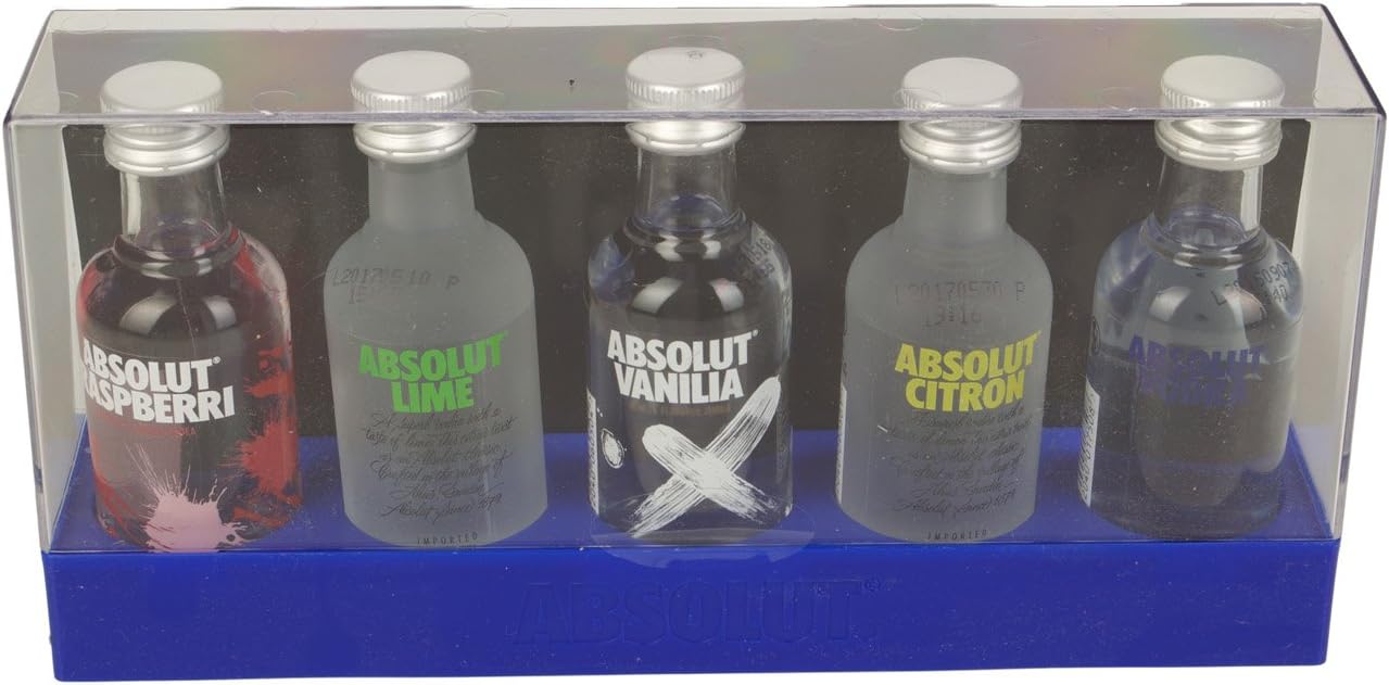 Absolut Fives Flavoured Vodka Miniature Selection Gift 5 x 5cl