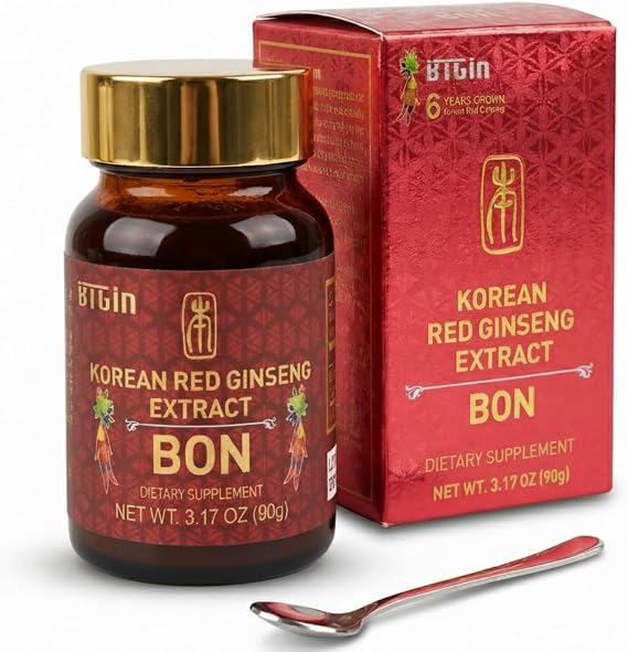 Bon Red Ginseng Extract, Fine Ginseng Concentrated Extract, Made in Korea, 100% Red Ginseng Processed, Enzymatic Processing, Contains Dinsenosides, 3.2 oz 90 g