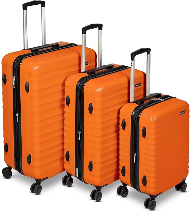 Amazon Basics Carry Case, Suitcase, Hard Type, With Double Casters