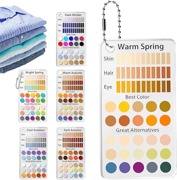 Color Analysis Kit Cards 6-piece Seasonal Acrylic Portable Analysis