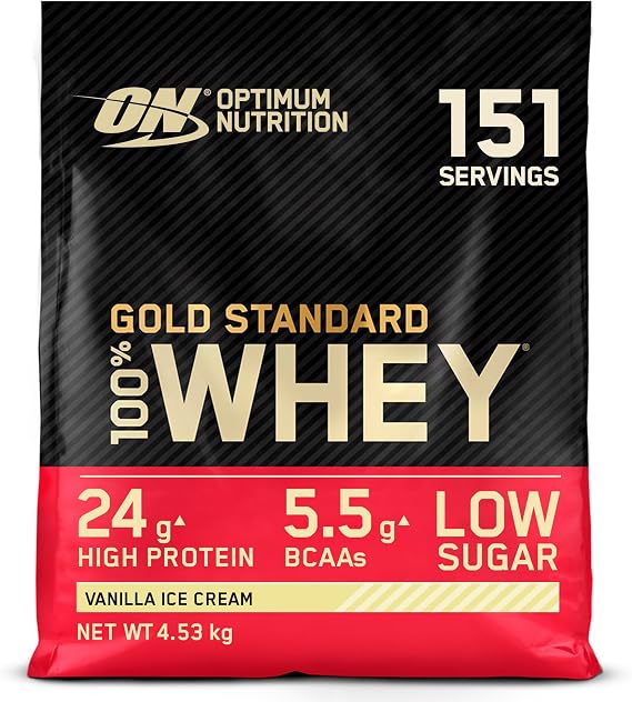 Optimum Nutrition Gold Standard 100% Whey Protein Powder, 4.53 kg