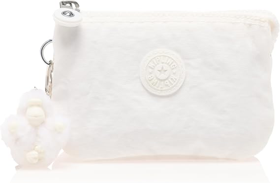 Kipling Creativity Small Metallic Pouch, Pure Alabaster
