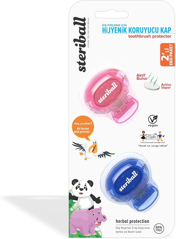 Steriball Çocuklar İçin Diş Fırçası Koruma Kabı 2li