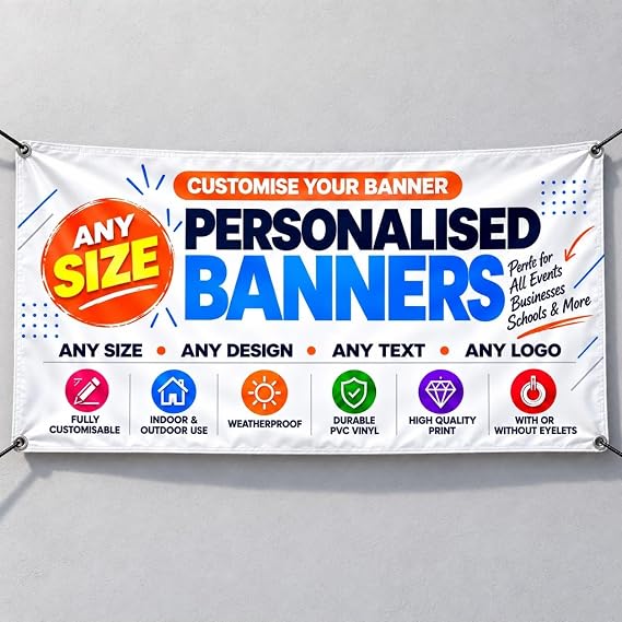 Personalised Banners for Any Events or Business Indoor Outdoor Any Sizes