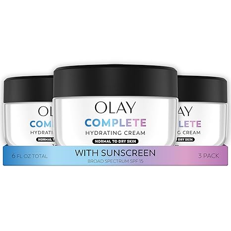 Face Moisturizer by Olay Complete All Day UV Moisture Cream, SPF 15, Normal Skin, 2 Ounce (Pack of 3)