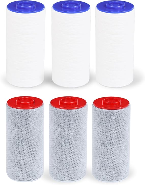 Compatible with Weddell Duo Shower Filter, Replacement Cartridge Set (3+3)