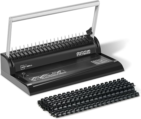 Binditek Comb Binding Machine, 19 Holes, 145 Sheets, Comb Binding Machine with Starter Kit 30pcs 1/2" Binding Combs, Comb Binding Machine for