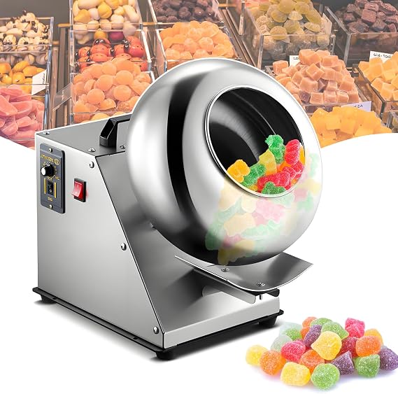 Automatic Chocolate/Sugar Coating Pan Machine - Multi-Purpose Commercial Coater for Peanuts, Nuts, and Candy, Featuring User-Friendly