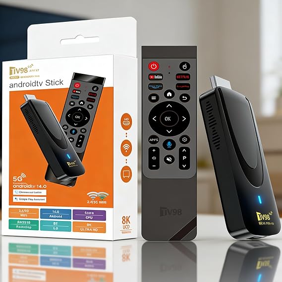 Smart TV Stick ,2026 Android 14 TV Stick 8K Streaming Player, 2GB RAM 16GB ROM, HDR, Dual-Band WiFi (2.4G/5GHz), Media Player,Ultra HD Media Hub