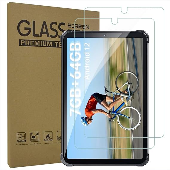 強化ガラススクリーンプロテクター 2枚パック OUKITEL RT3 Rugged Android 12 タブレット 8インチ用 超クリアな透明度 傷防止 硬度9H