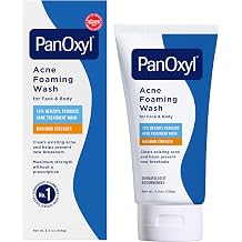 PanOxyl Acne Foaming Wash Benzoyl Peroxides 10% Maximum Strength Antimicrobial 5.5 Ounce