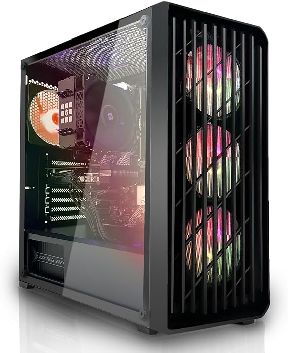 SYSTEMTREFF Basic Gaming PC AMD Ryzen 5 4500 6x4.1GHz Nvidia RTX 3050 6GB DX12 512GB M.2 NVMe 16GB DDR4 RAM Windows 11 WLAN Desktop Computer Calculator for Gamers Gamers & Streamers