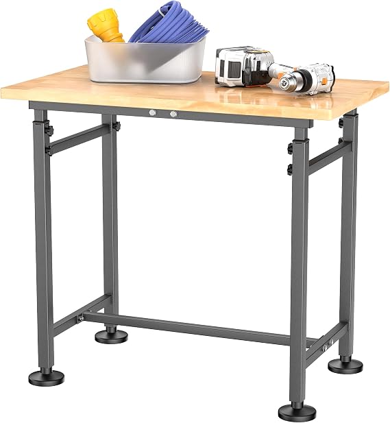 EVERHANGER Workbench for Garage, Adjustable Height Work Table