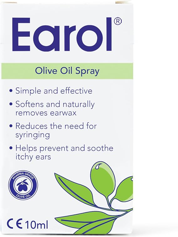 Earol Olive Oil Ear Wax Removal Spray, Clinically Proven, 10ml (Pack of 2)