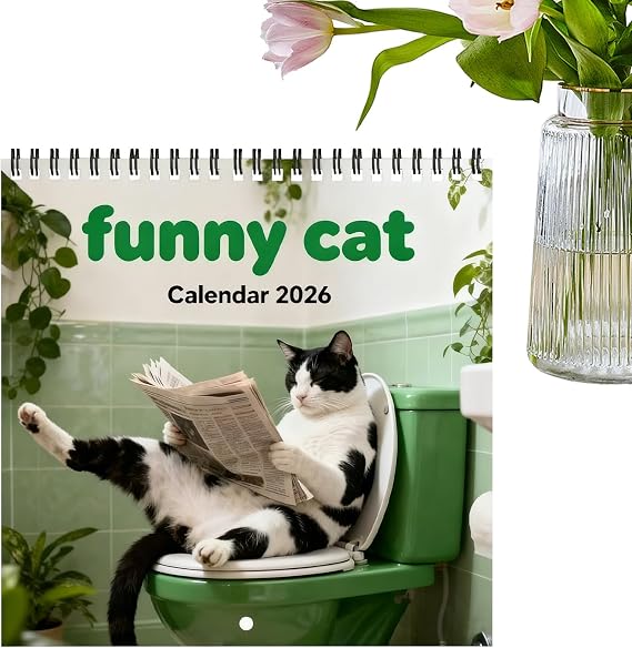2026 Cat Calendar Ruled Blocks Monthly