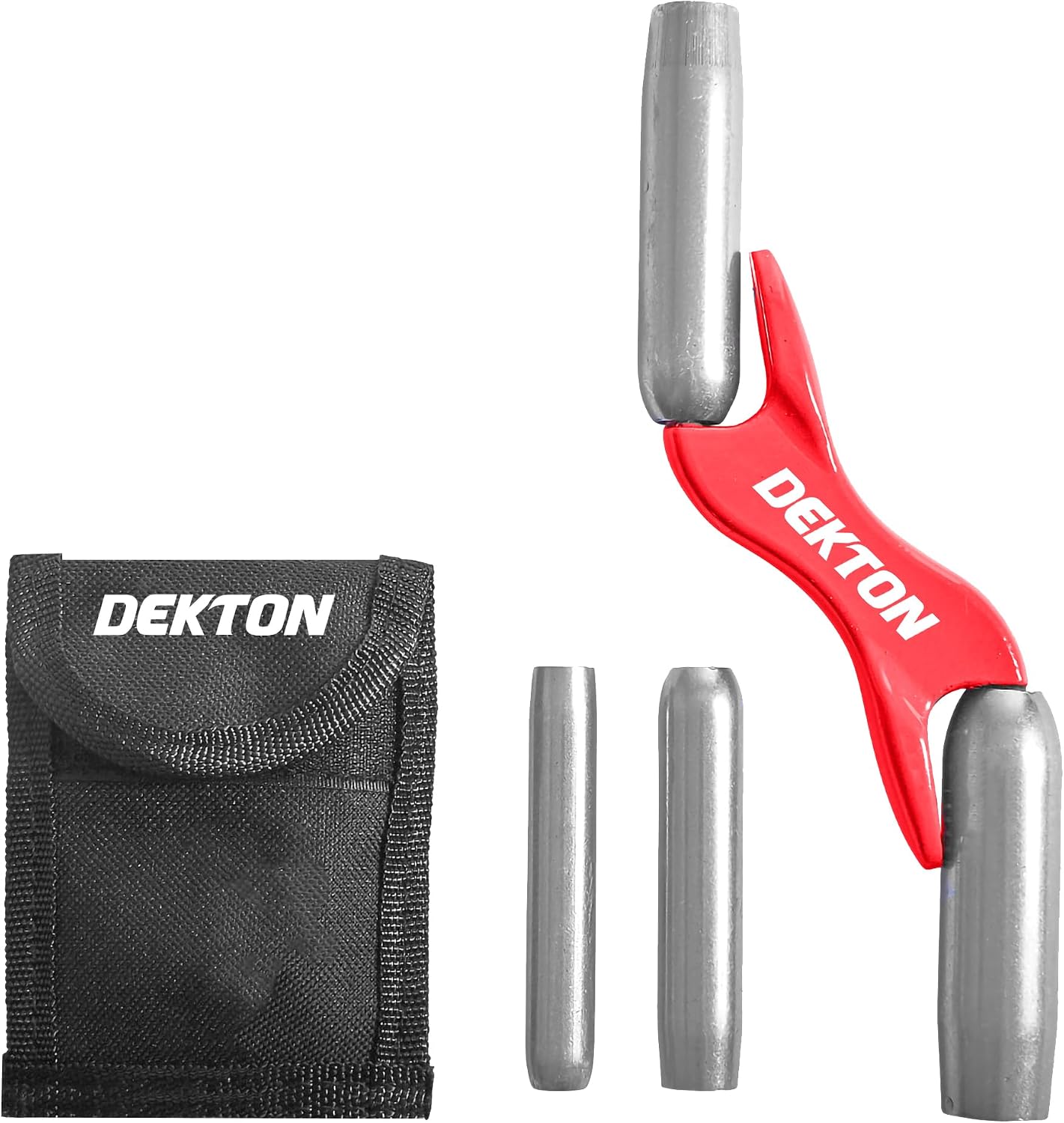 Dekton 4 In 1 Brick Jointer-Cranked design to take your hands away from the work| interchangeable double ended brick jointer 12" - 78"| Aluminium alloy handle| Threaded barrels for quick size change