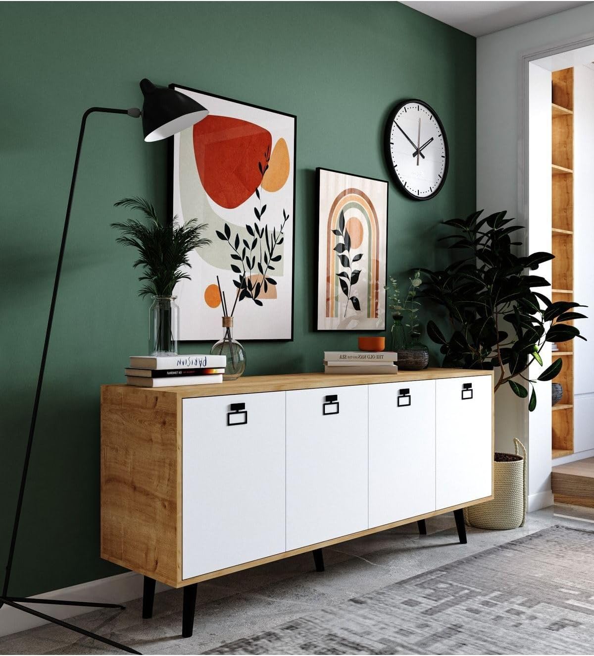 VM VERTEX MOBİLYA Mirza Modern Konsol 180 Cm Safir Meşe-beyaz Safir Meşe-Beyaz 45 x 180