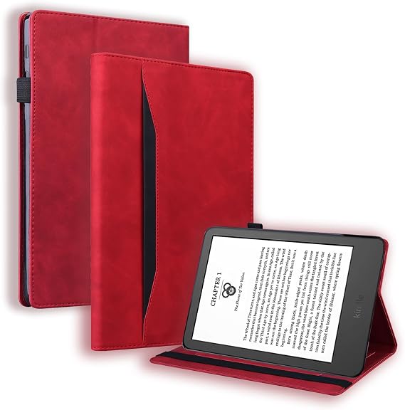 Kindle Scribe 2022年発売 10.2インチ ケース 手帳型 Kindle Scribe ケース kindle scribe 2022 ケース scribe 2022 レザーケース 角度調節可能な鑑賞スタンド 傷防止 ハードカバー 頑丈な保護カバー 耐衝撃カバー傷防止 全面保護 Kindle Scribe 10.2インチ用赤