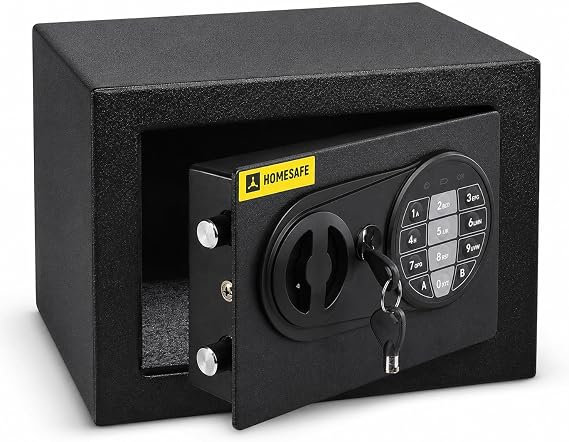 HomeSafe HV17E Furniture Safe with Electronic Lock 17 x 23 x 17 cm (H x W x D) Digital Safe for Home Safe Box with Lock Cabinet Safe Money Safe Mini Safe Electronics Jewellery