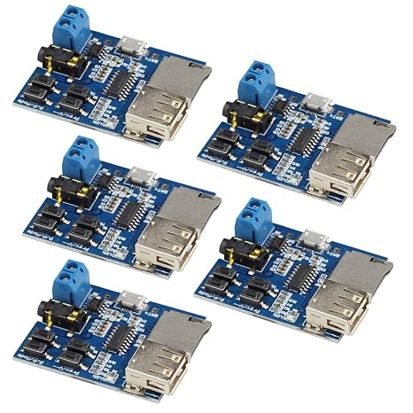 MP3 Lossless Decoder Power Amplifier MP3 Player Audio Decoder Module Support TF Card USB 5pcs
