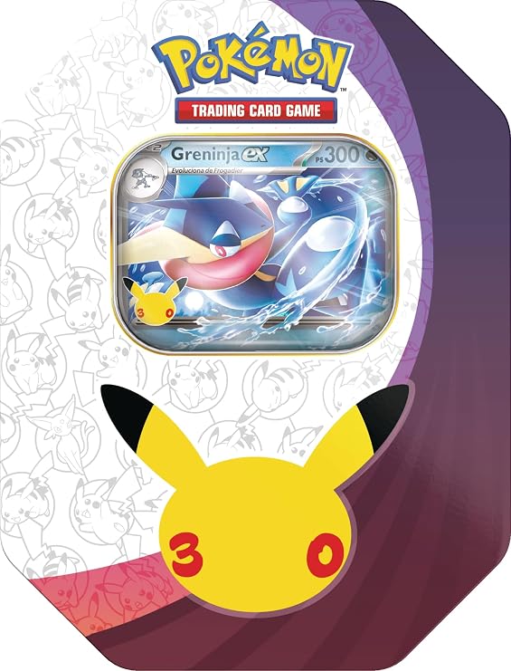 Pokémon: 30th Anniversary Celebration Tin - Greninja ex by JCC Pokémon (1 Holographic Promotion Card & 4 Upgrade Envelopes)
