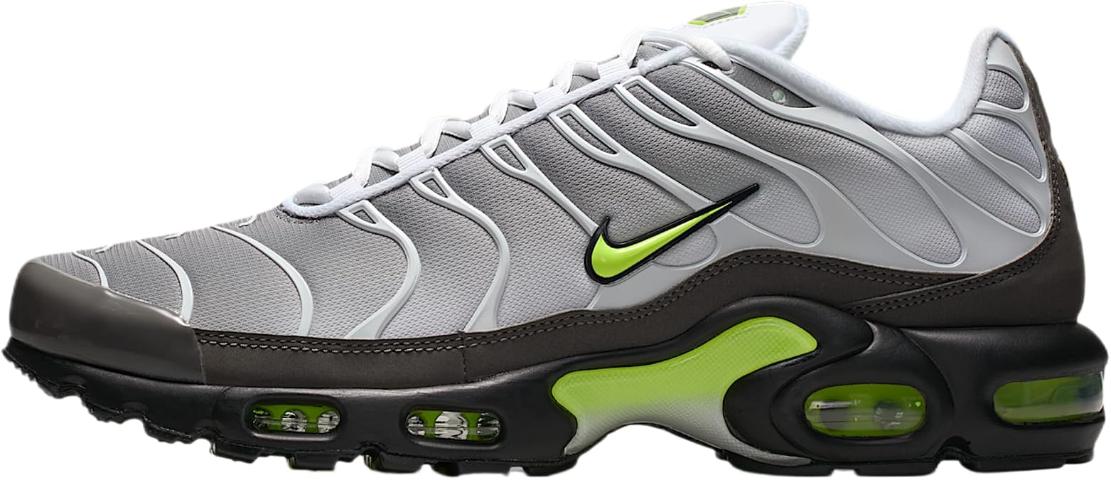 Nike Air Max Plus Men's Shoes (White/Pearl Grey/Black/Neon Yellow)