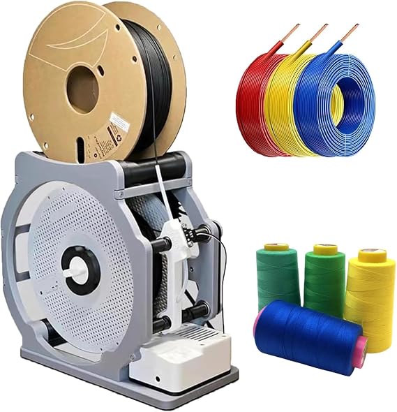 Automatic 3D Industrial Filament Respooler, Electric Industrial Spool Rewinder with Intelligent Start and Stop Function, for 3D Printer Filaments (PLA, ABS), Welding Wire, Sewing Thread