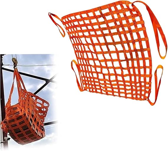 Heavy Duty Cargo Lifting Net Cargo Sling Net, Suspension Lifting Net, Cargo Lifting Bags Cargo Elastic Net, Loading And Unloading Heavy Loads Nylon sling nets(2 X 2M/Mesh 20cm/Load 3.5t)