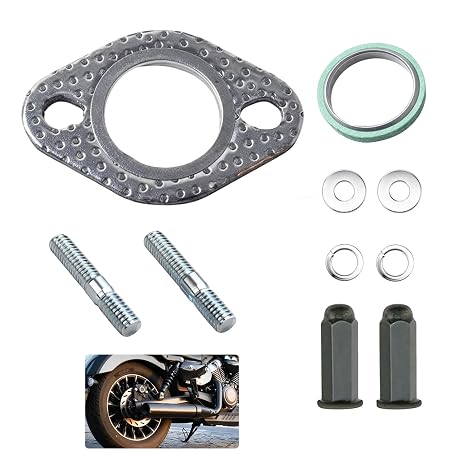 1 Set Exhaust Bolt and Gasket Kit Compatible With GY6 GMB139 Engine 50cc-150cc, Exhaust Gasket Kit for Scooters ATVs Go-Karts Quads Car Muffler, Universal Fit for Various Engines, System Repair Part