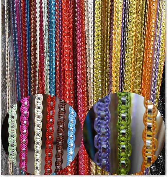 String Curtain Panel, Glitter Door Wall Window Doorways Panel Fly Screen Fringe Room Divider Blinds, Decorative Tassel Ribbon Strip Silver Screen for Living room, Bedroom, Party Events (Multi-color)