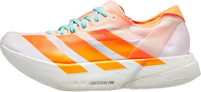 adidas レディース Adizero Adios Pro 4 ランニングスニーカーシューズ - オレンジ、ホワイト