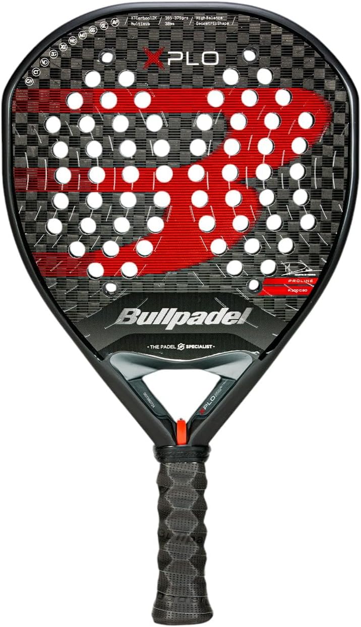 BULLPADEL パデルラケット XPLO 2025 | プロフェッショナル ジオメトリック パラ パデル | XtendCarbon 12K & MultiEvaコア | ジオシェイプ 爆発的なパワー & エアパワー効率 ウェーブシステム 柔軟性とスマートホール剛性
