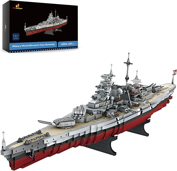 JMBricklayer 戦艦ブロックセット60006 第二次世界大戦のビスマルク海軍軍艦模型 大人向け 軍事愛好家 男の子 誕生日 クリスマスギフト