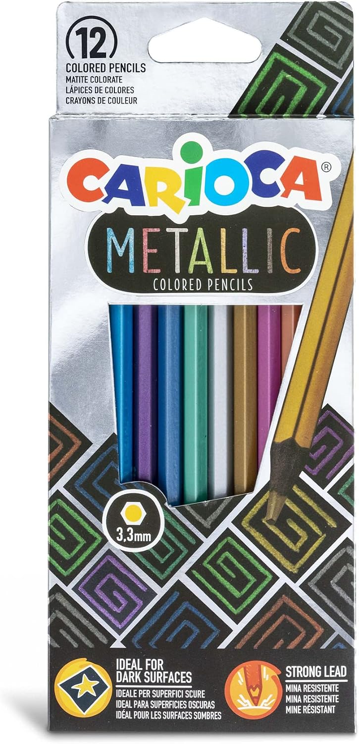 Carioca Metalik Kuru Boya 12Li