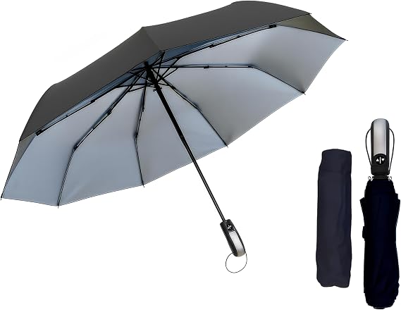 Vivo Technologies Unisex Windproof Travel Umbrella, 103cm Canopy, Durable Polyester, Waterproof & Reinforced, Comfortable Handle, Fast-Drying, Protective Carry Sleeve – Large Coverage for Two