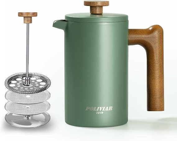 Poliviar French Press Coffee Maker 600 ml / 21 oz