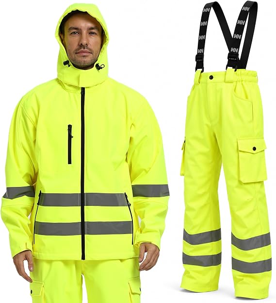 Men's Softshell Work Jacket & Bib Trousers Set