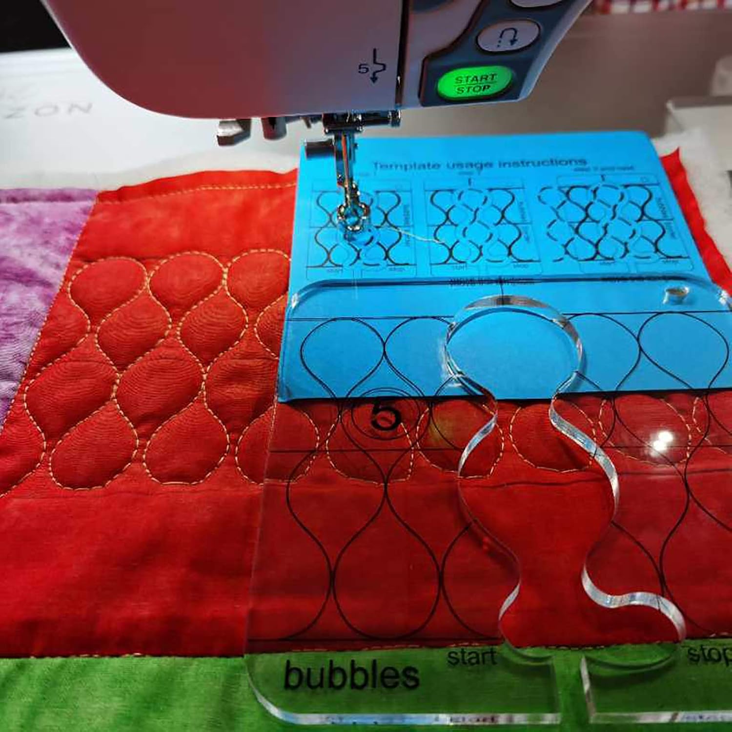 YICBOR Bubble Border Template for Quilting Fits Inside FMQ Grip 5