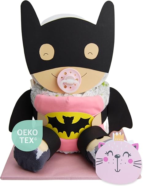 Batbaby [Superhero Fan Gift] - Gift for Birth - Baby Shower - Baby Shower - Puller Party - Buy Cake Now (Pink/Girl)