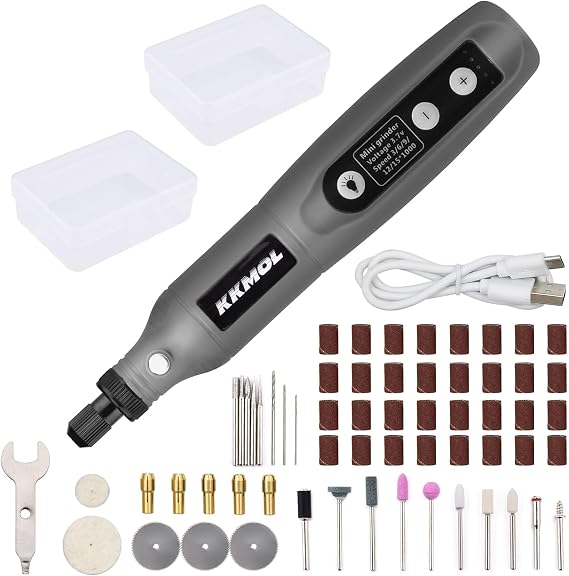 Multi-Function USB Variable Speed Cordless Rotary Electric Mini Drill Engraver Pen, Grinder Grinding Set for Polishing/Carving/Cutting/Cleaning/Sharpening DIY Tool Kit