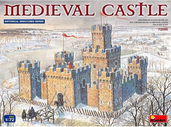 Miniart 1:72 Scale Medieval Castle Plastic Model Kit, Gray
