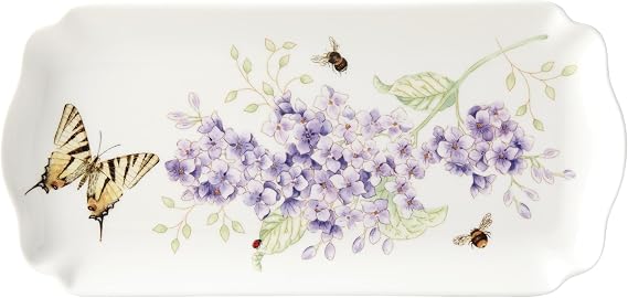 Lenox 885304 Butterfly Meadow Rectangular Tray, Porcelain, Multicolor