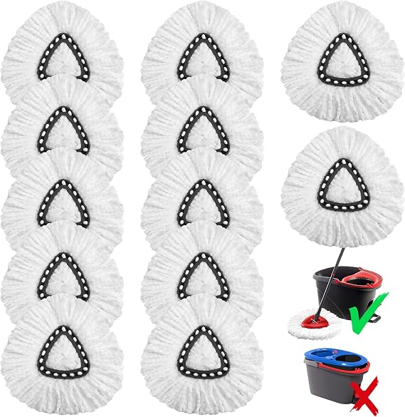 OCedar EasyWringスピンシステム用モップ交換ヘッド、簡単なクリーニングスピンモップヘッド12